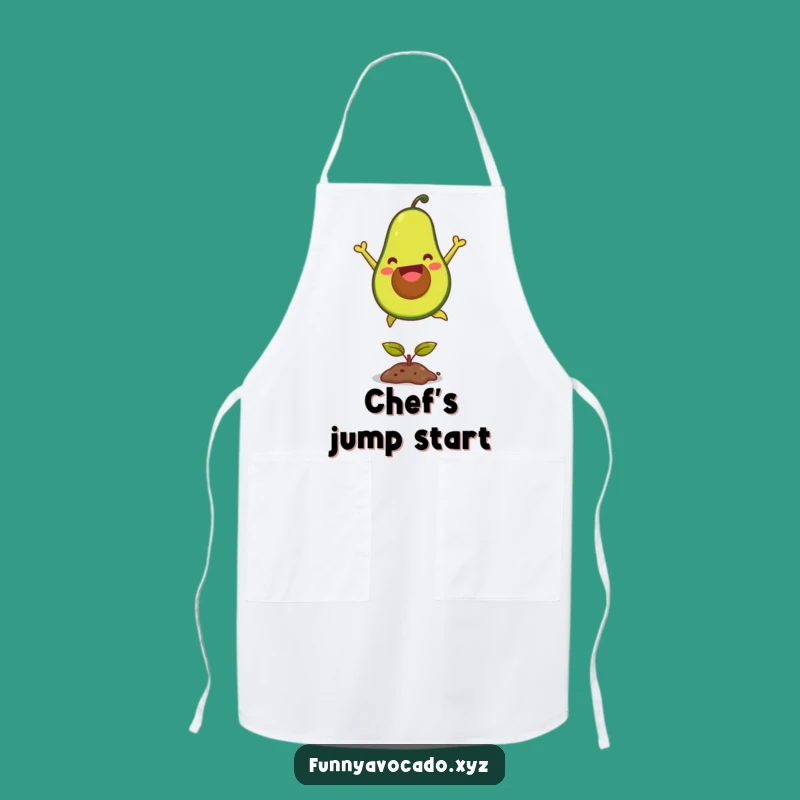 Funny Joyful Avocado Apron - Jump into Cooking Fun!
