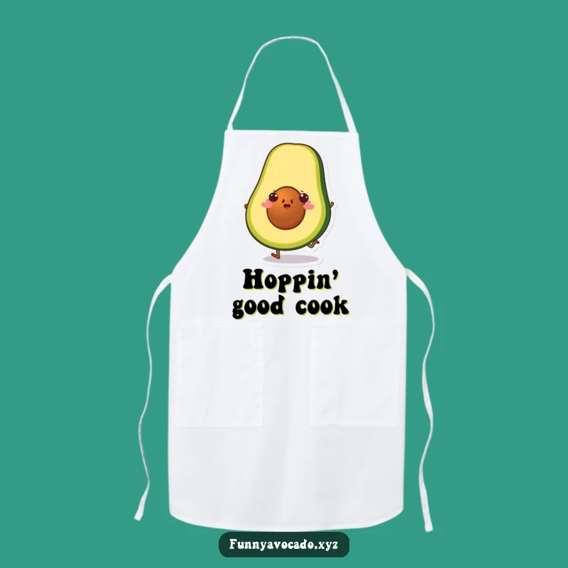 Funny Hopping Avocado Slice Apron: Cheerful Jump, Kitchen Fun Gift