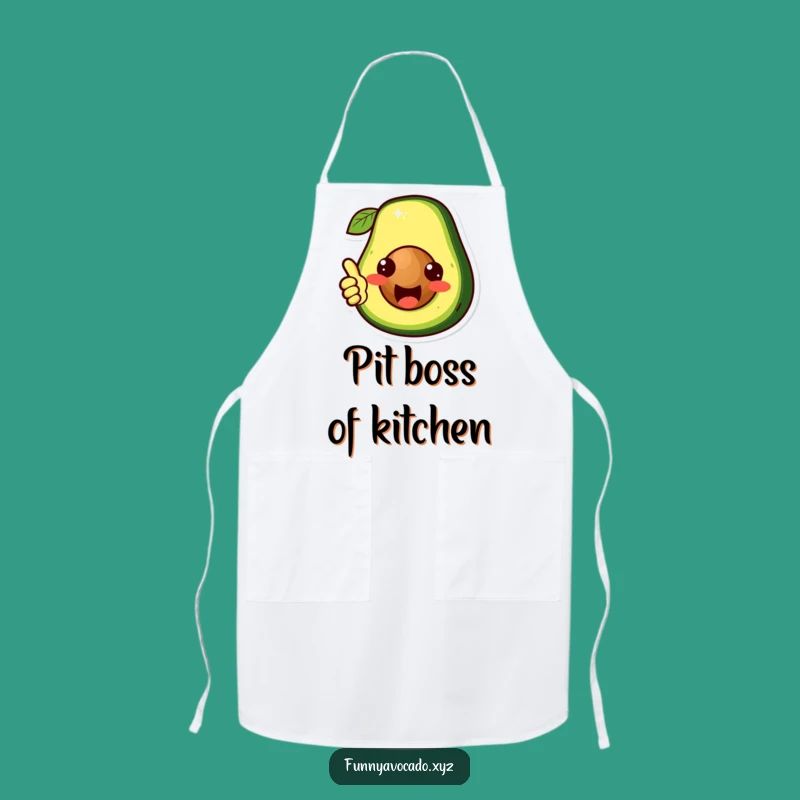Funny Avocado Pit Thumbs Up Apron: Cute Chef Character, Perfect Humorous Gift