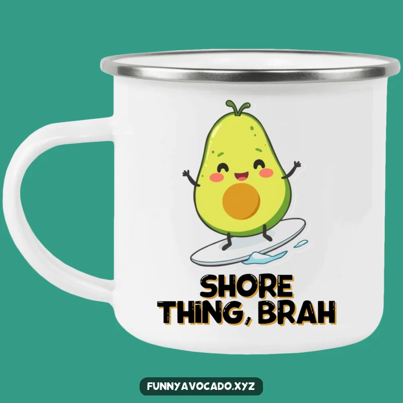 Funny Surfing Avocado Camping Mug: Tiny Legs, Perfect Outdoor Gift