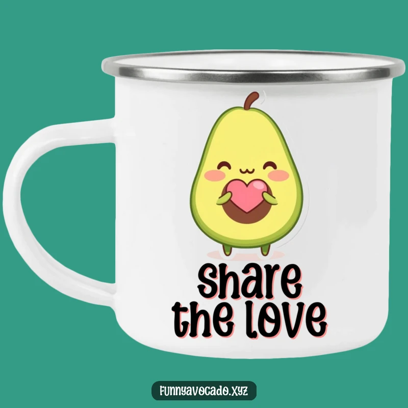 Funny Blushing Avocado Camping Mug: Durable Sweetness for Outdoor Love Gift