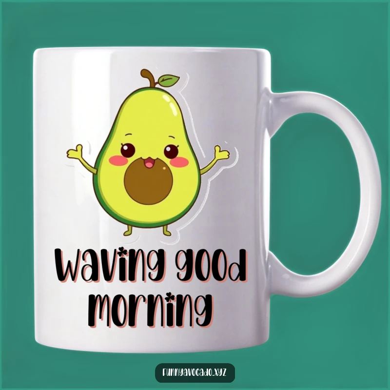 Funny Waving Avocado Mug: Tiny Arms, Perfect Cheerful Gift