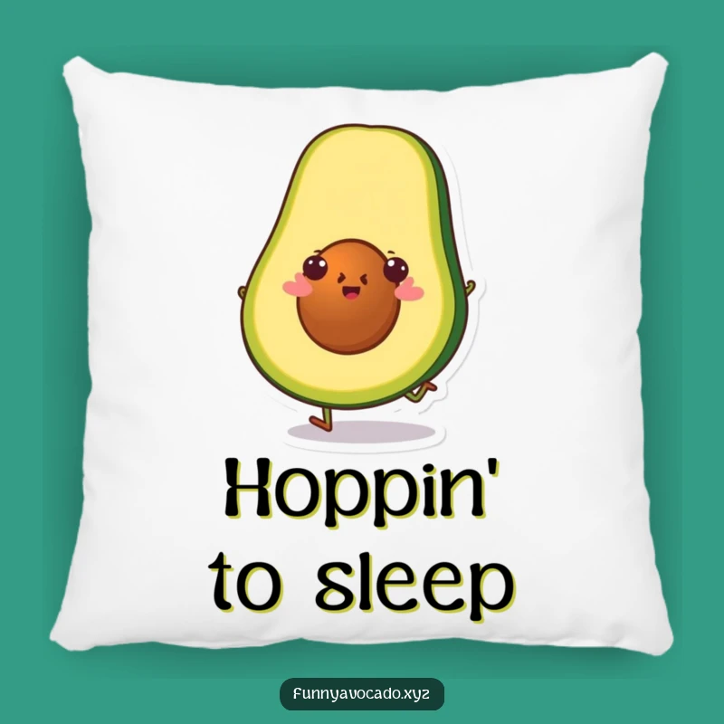 Funny Hopping Avocado Slice Pillow: Cheerful Hop, Perfect Cozy Gift