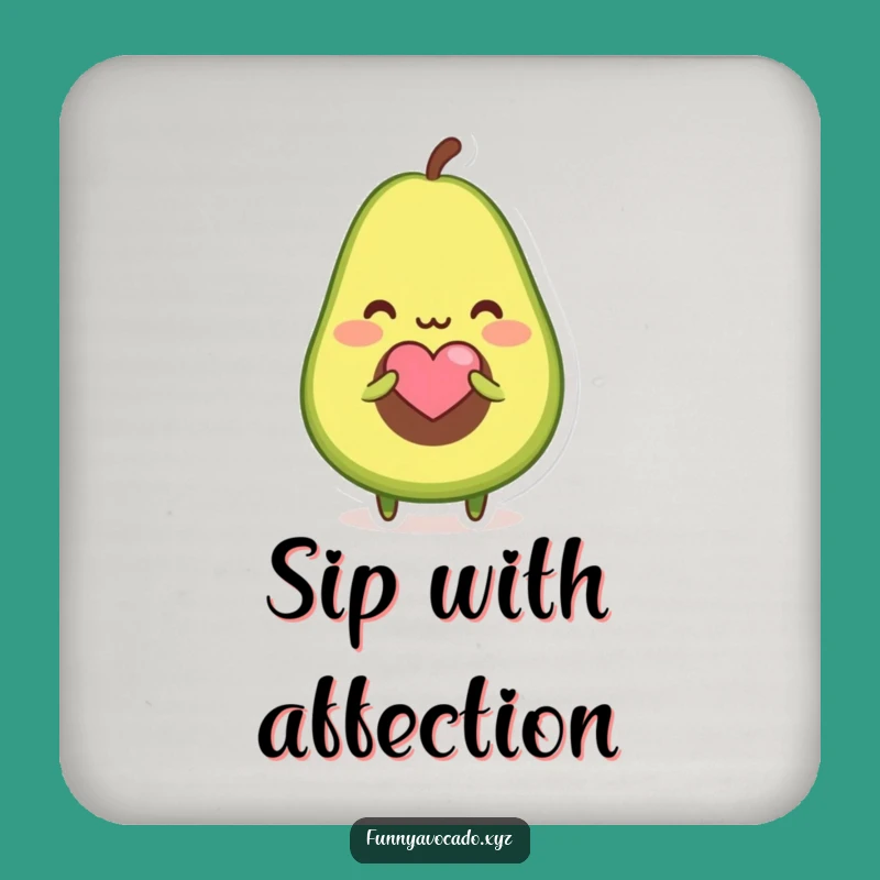 Funny Blushing Avocado Coaster Set: Protect Surfaces With Sweet Love Art Gift
