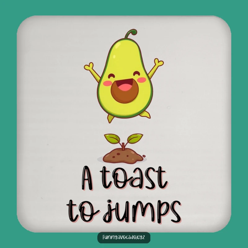 Funny Joyful Avocado Coaster Set - Protect with a Happy Jump!