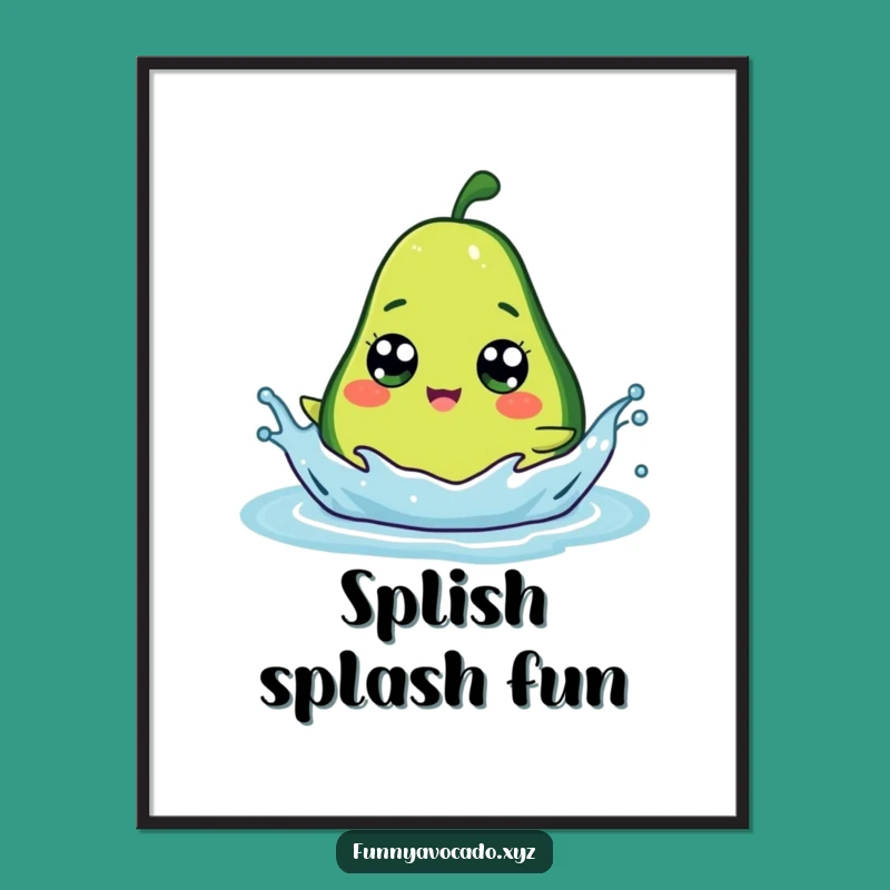 Funny Googly Eye Avocado Poster: Splashy Fun, Vibrant Wall Art Gift