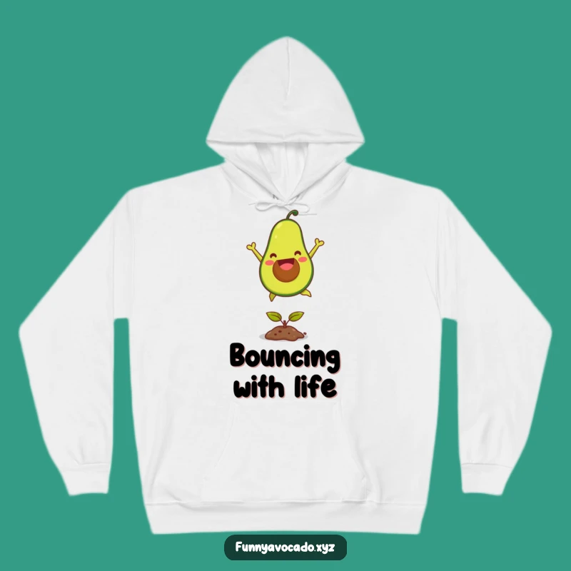 Cozy Funny Joyful Avocado Hoodie - Leap into Comfort and Laughs!