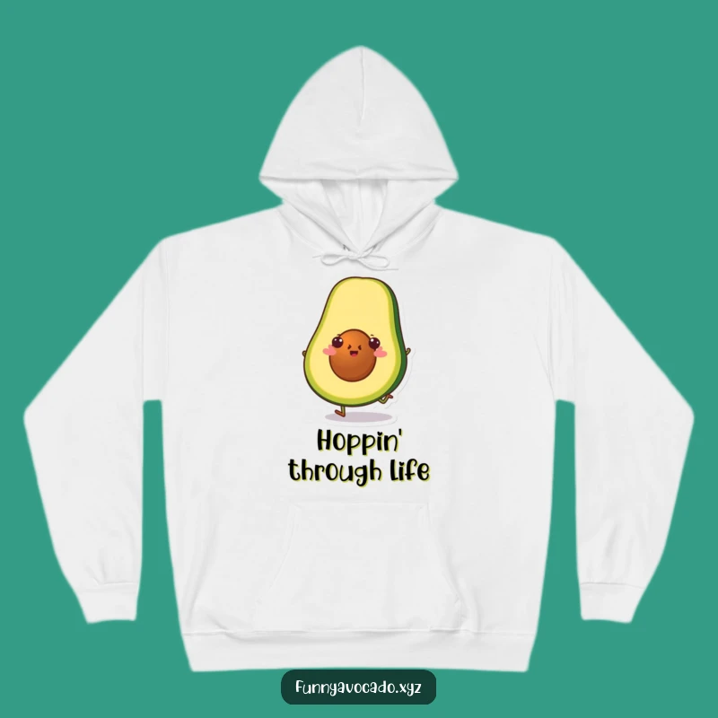 Funny Hopping Avocado Slice Hoodie: Cozy Hop, Perfect Warm Gift