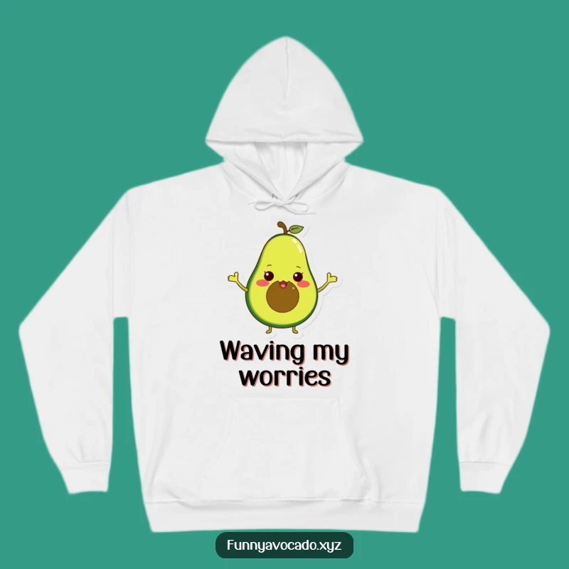 Funny Waving Avocado Hoodie: Cozy Tiny Arms, Perfect Warm Gift