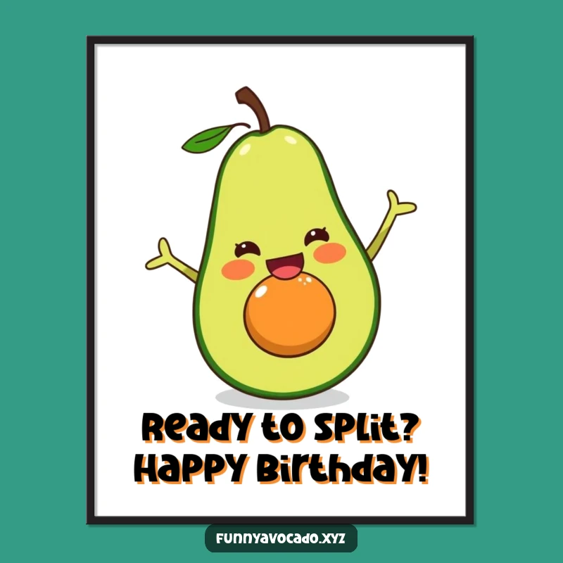 Funny Free Printable Wall Art: Excited Avocado Split - Downloadable Decor!