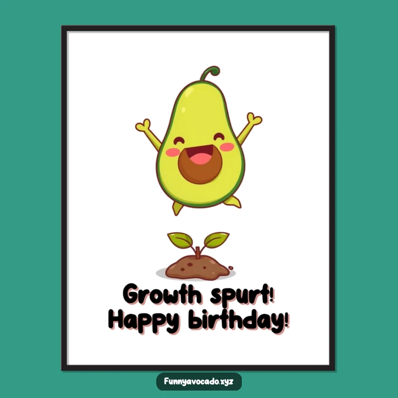 Funny Free Printable Wall Art: Joyful Avocado Leap - Downloadable Decor!