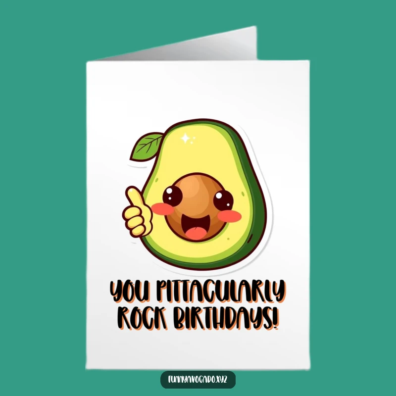 Free Printable Bday Card: Cute Avocado Pit Thumbs Up Fun Downloadable Gift