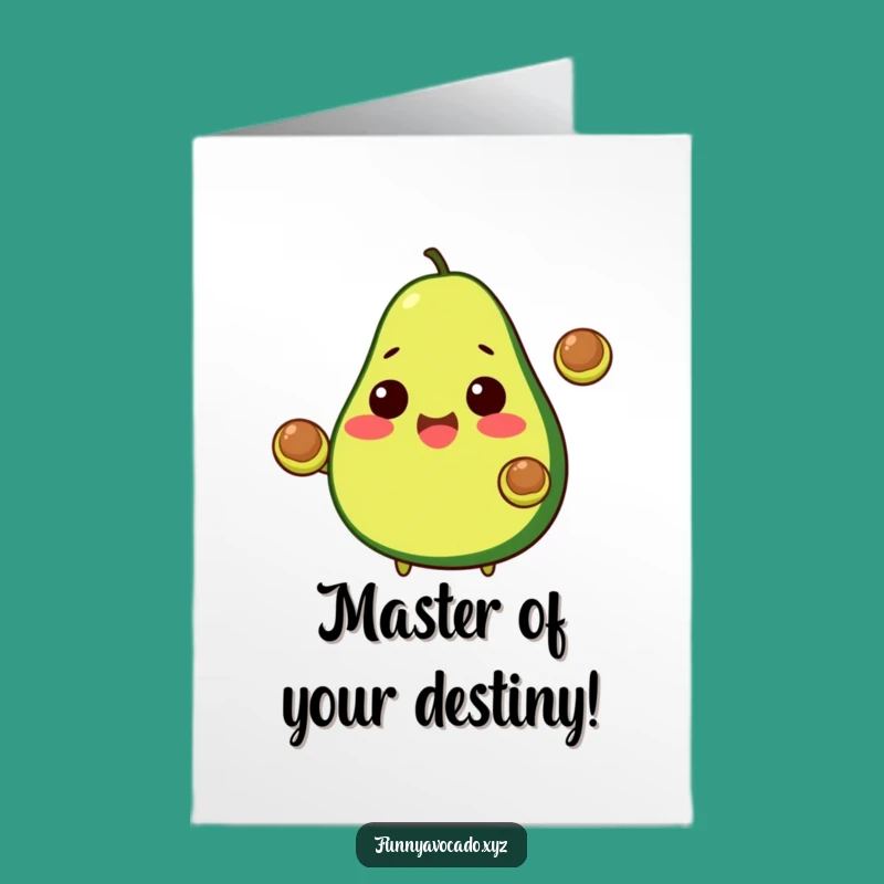 Free Printable Congrats Card: Juggling Avocado Surprise, Funny Downloadable Gift for Achievements