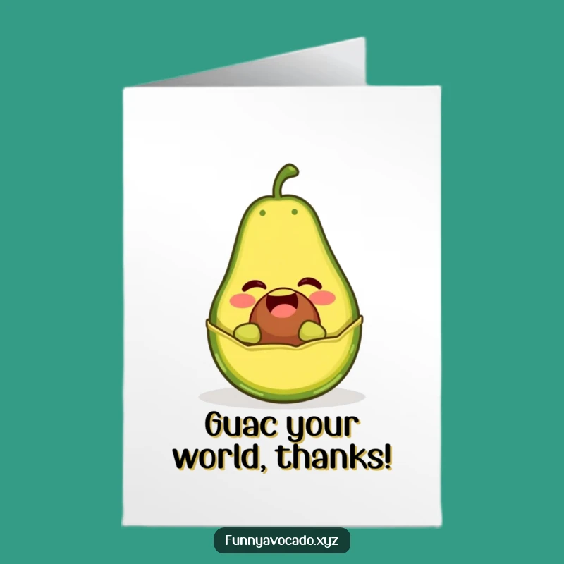 Free Printable Giggling Avocado Thank You Card, Amusing Downloadable Gift for Appreciation