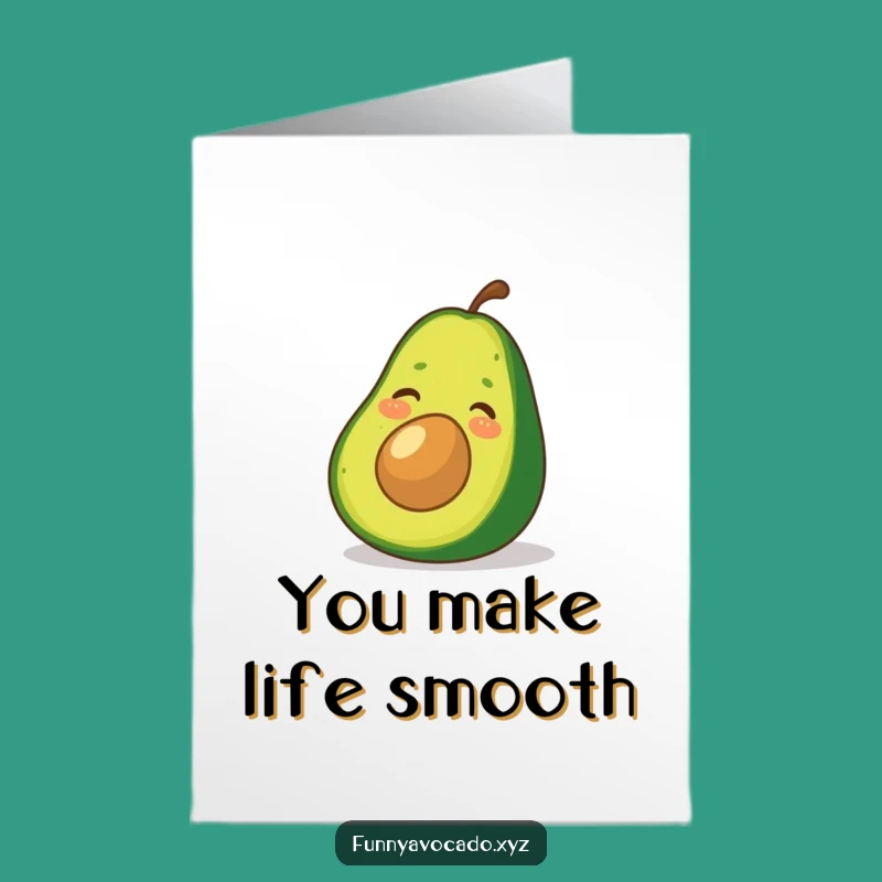 Free Printable Thank You Card: Sliding Avocado Thanks, Funny Downloadable Gift for a Smooth Experience