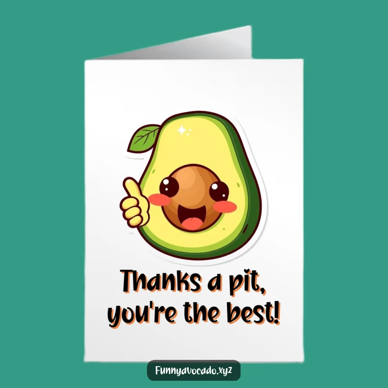 Free Printable Thank You Card: Adorable Avocado Pit Gratefulness Downloadable Gift