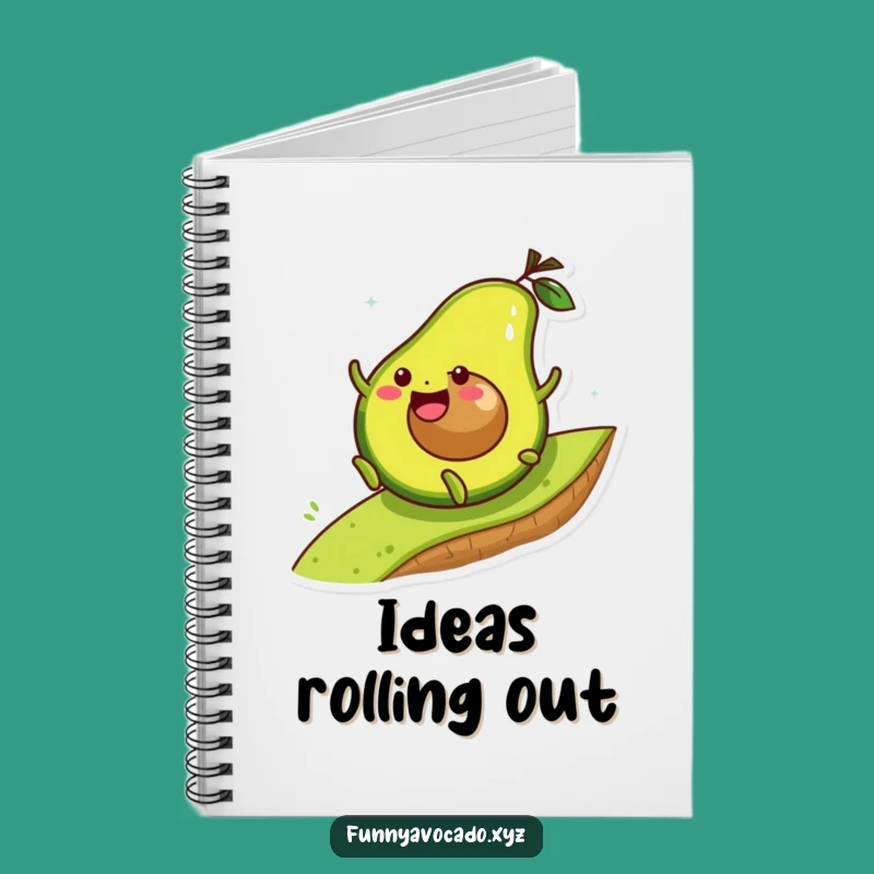 Funny Rolling Avocado Notebook: Joyful Journey, Perfect for Notes