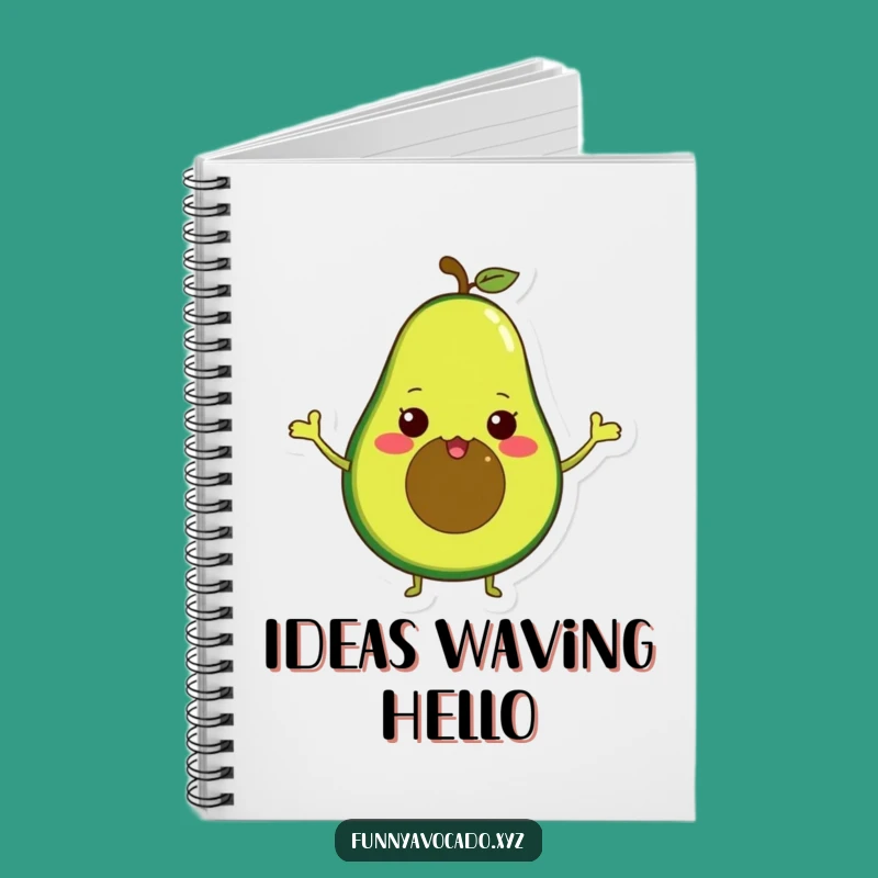 Funny Waving Avocado Notebook: Tiny Arms, Perfect for Cheerful Notes