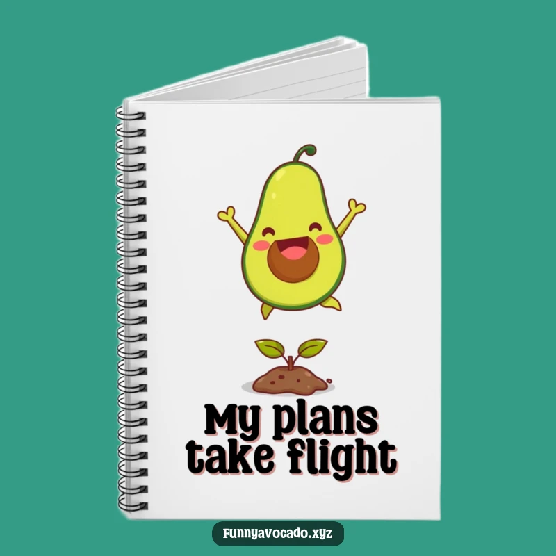 Funny Joyful Avocado Notebook - Leap into Your Notes!