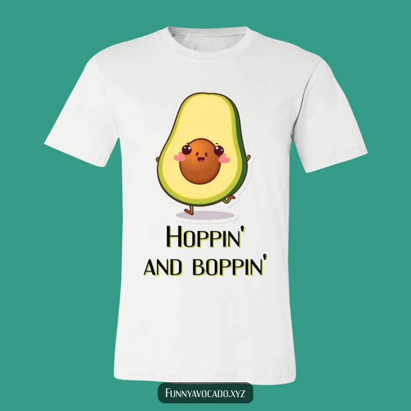 Funny Hopping Avocado Slice T-Shirt: Cheerful Hop, Perfect Playful Gift